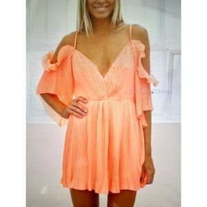 Neon coral romper